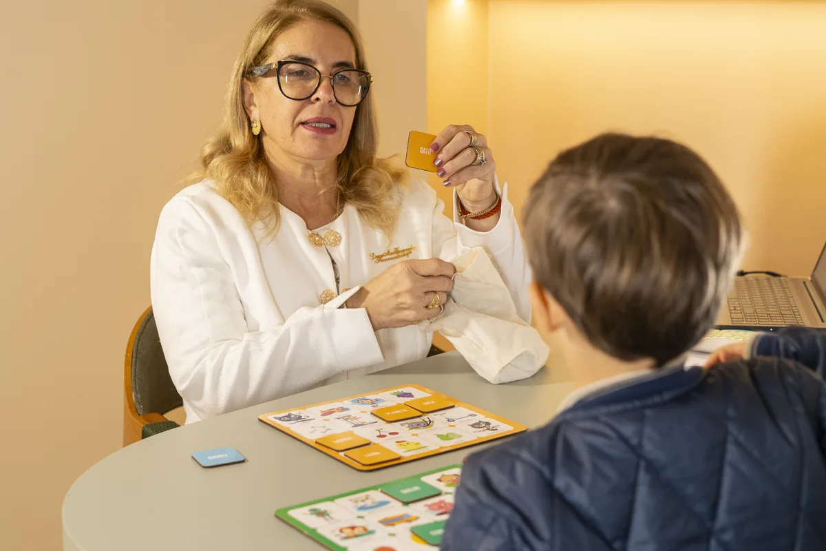 Sessão de fonoaudiologia